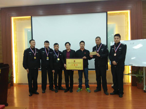 广州市番禺区重点单位微型消防站业务技能比武,bevictor伟德勇得“团体一等奖”